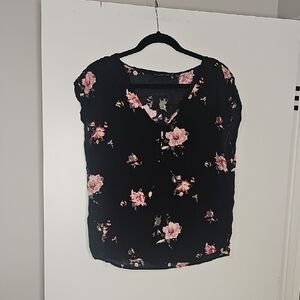 Abercrombie & Fitch Black Floral Blouse